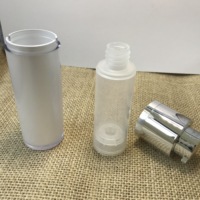 Botol kosmetik mewah, Dispenser pengap putar hitam plastik kualitas tinggi 15ml 30ml 50ml untuk Serum