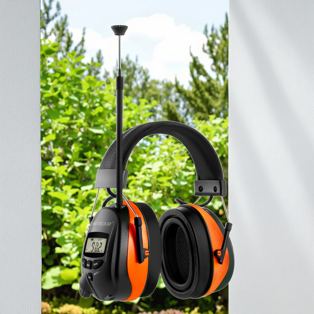 New Upgraded Bluetooth 5.4 Hearing Protection Headphones with FM/AM Radio 25dB NRR Safety Earmuffs for Worker Handsfree Talking