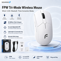 Souris de jeu sans fil FPW en gros, capteur PAW3335, 16000 DPI, RGB, rechargeable, ergonomique, programmable, souris d'ordinateur OEM