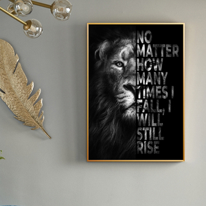 Peinture sur <span class=keywords><strong>toile</strong></span> d'art avec citation motivante sur les lions sauvages, affiches d'animaux noirs, impressions, art mural, image pour la décoration de bureau et de la maison - Product Image 4