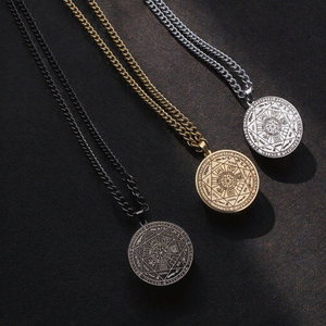 Collana Vintage settimo Angel Seal in acciaio inox smalto collana pendente con oro reale galvanica nella fornace - Product Image 3