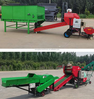 Napier Herbe Arachide Maïs Foin Paille Tige Combinée Machine à Baler l'ensilage Hacheur d'ensilage Presse à balles et Machine d'emballage Automatique