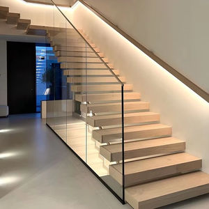 Rampe d'<span class=keywords><strong>escalier</strong></span> flottante <span class=keywords><strong>transparente</strong></span> Prima Elegant, balustrade en verre minimaliste et moderne, tendance et contemporaine - Product Image 1