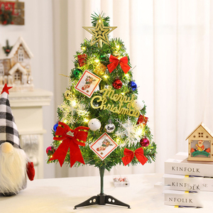 Navidad Xmas giáng sinh trang trí 60cm 45cm nhân tạo <span class=keywords><strong>Mini</strong></span> Cây giáng sinh với đèn LED cho Tabletop - Product Image 2