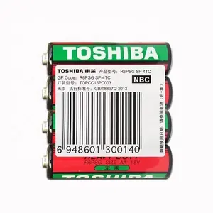 Toshiba-batería AA de 150 minutos de capacidad Nominal, pila seca AA de carbono y Zinc 1,5 V n. ° 5