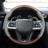 Volant en cuir noir grain de noyer, luxe premium, sport, fond plat, remplacement amélioré, ajustement universel, prise en main améliorée