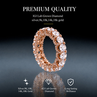 Bague de fiançailles et d'éternité Messi Gems pour femmes et hommes, bijoux fins, MSR-308, or véritable 14k 18k, diamant de laboratoire