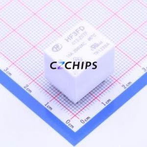 HF3FD-012-ZSTF Power Relay Through hole Component THT,15.2x19mm Relay <b>12V</b> 1 Changeover: 1C SPDT-Changeover::: 5 277V-AC/30V-<b>DC</b> - Product Image 1