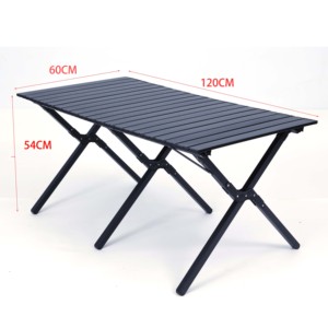 Table de camping pliante en acier au carbone, pieds légers, hauteur réglable, portable, personnalisable en usine, mobilier d'été chinois - Product Image 2