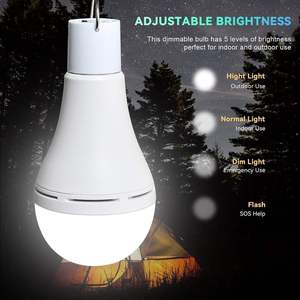 Ampoule LED rechargeable pour extérieur, alimentée par énergie solaire, avec capteur d'éclairage et minuterie à distance pour jardin, poulailler, tente, camping, chambre - Product Image 5