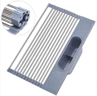 Roll Up Dish Drying Rack, Seropy Over The Sink Dish Drying Rack Kitchen  Rolling Dish Drainer, Foldable Sink Rack Mat Stainless Steel Wire Dish  Drying Rack for Kitchen Sink Counter (17.8''x11.8'') 