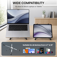 Support pliable magnétique multi-mode transformable en ABS et alliage d'aluminium, réglable sur 8 niveaux, pour ordinateur portable/tablette/smartphone, mains libres