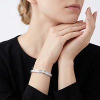 Bracelet Moissanite en Argent Sterling 925, 18,9g, Style Art Déco, Coupe Baguette, Bracelets Joncs pour Femme, Luxe