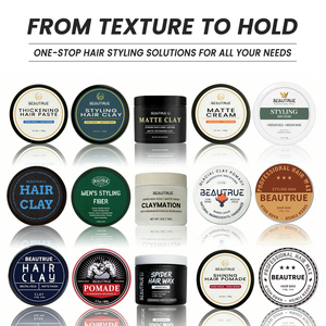 OEM ODM Personnalisé Argile capillaire mate aux herbes, Crème coiffante à tenue moyenne, Cire capillaire professionnelle pour hommes, <span class=keywords><strong>Spray</strong></span> capillaire texturant au sel de mer - Product Image 3