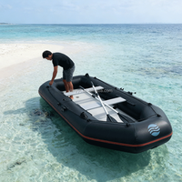 Bateau de pêche gonflable en PVC Hailebao, moteur électrique/à essence 4HP, capacité 5 personnes, pour le surf, la dérive, le ski nautique sur les lacs