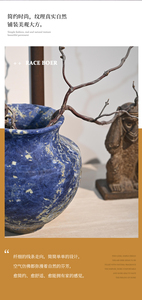 Jarrón de Mármol Azul Boliviano Hecho a Mano de Primera Calidad, Decoración Artística Elegante para Sala de Estar y Dormitorio - Product Image 6