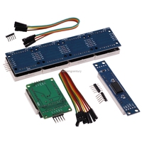 MAX7219 LED Mikrokontroler 4 dalam Satu Layar dengan Modul Garis 5P Tegangan Operasi 5V untuk Arduino DIY 8x8 Dot Matrix Umum