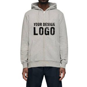 Sudadera con Capucha para Hombre, Personalizada de Fábrica, de Algodón Grueso con Forro Polar, Informal para Exteriores, Color Sólido, con Cremallera, Holgada - Product Image 5