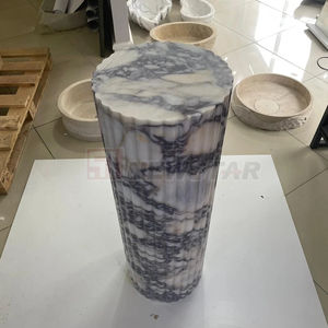 Newstar Pierre Personnalisé Italien Calacatta <span class=keywords><strong>Volia</strong></span> Marbre Cannelé Plinthe Présentoir Salon Marbre Table Basse Canapé Table D'appoint - Product Image 2