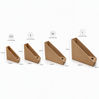 Boîte triangulaire en carton kraft personnalisée avec logo, boîte cadeau en forme de cale, finition vernis UV à points dorés, pliable, écologique