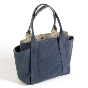 Sac fourre-tout multifonctionnel en toile bleue pour femmes, vente en gros, avec poches, idéal pour le shopping - Product Image 1