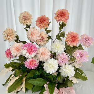 Flor Artificial de Dalia Meichun, Arreglo Floral de Seda de 3 Cabezas, Decoración para Bodas y Hogar - Product Image 3