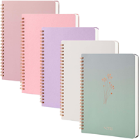 Carnet de notes portable A5 à spirale avec couverture en papier, série Plantes et Fleurs, vente en gros d'usine
