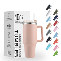 Tumbler 40 oz Ringan, Portabel, Ergonomis, dengan Pegangan, untuk Bersepeda, Lari, Kesehatan, dan Personalisasi