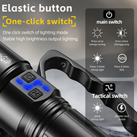 Lampe torche tactique à laser blanc zoomable avec support de transport, ultra-lumineuse, rechargeable, pour l'extérieur, avec une autonomie de batterie extra-longue
