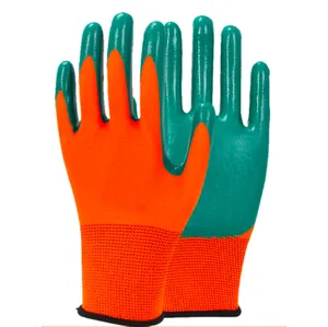 Factory supply discount price latex nitrile coated natural rubber industrial work gloves garden gloves