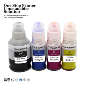 墨水-POWER GI70 G5070 GI-70优质彩色兼容散装瓶水基墨水用于佳能PIXMA GM4070 G5070打印机