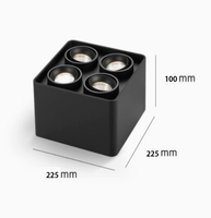 Spot de plafond moderne anti-éblouissement à montage en surface, lampe à grille rectangulaire COB LED pour l'éclairage intérieur des galeries et des magasins
