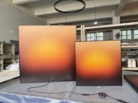 Boîte à lumière en acrylique personnalisée 550x550mm avec télécommande sans fil via application, panneau mural LED décoratif de luxe pour intérieur