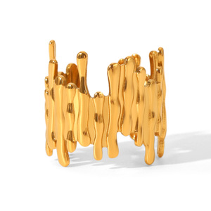 Geometrischer Offener <span class=keywords><strong>Ring</strong></span> für Damen aus Edelstahl Nicht Verblassend 18K Vergoldete Ringe als Geschenk - Product Image 5