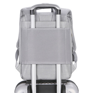 15.6" Large Waterproof Eco-Friendly Nylon Softback <b>Laptop</b> <b>Backpack</b> with Arcuate Shoulder Strap Zipper Closure Business Style - Product Image 4