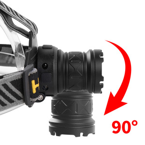 Lampe frontale LED réglable, rotative à 90 degrés, batterie rechargeable, lumière blanche pour utilisation en extérieur - Product Image 2