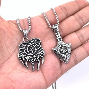 <b>Titanium</b> Steel Viking Celtic Pendant Geometric Design Unisex Necklace Gift 216059 - Product Image 3