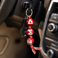 Pendentif personnalisé en métal élégant pour sororité, perles lettres grecques Delta Alpha, breloque Zeta pour la fabrication de porte-clés DIY