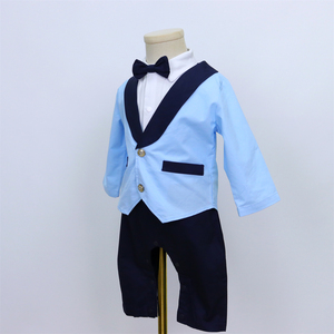 Costume de tailcoat <span class=keywords><strong>pour</strong></span> garçon bleu Offre Spéciale Barboteuse et manteau <span class=keywords><strong>pour</strong></span> bébé Vêtements de baptême <span class=keywords><strong>pour</strong></span> bébé garçon - Product Image 3