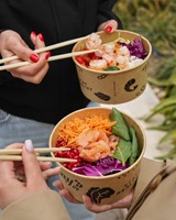 Bol alimentaire jetable 100 % biodégradable en kraft pour plats à emporter, nouilles, riz, plats chauds, salades, avec couvercle en PLA, bol en papier chauffable