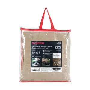 Master con 5 unità Beige 3m Raschel tenda da sole, 90% ombra, 3m di larghezza, FIERO - Product Image 2