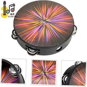 2024 vente chaude percussion instrument de musique en bois radiant réfléchissant tête de tambour laser <span class=keywords><strong>tambourin</strong></span> portable tambour ktv faveurs de fête - Product Image 2