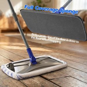 Serpillère plate en microfibre CF Extended Wet Dry Large 5 <span class=keywords><strong>avec</strong></span> poignée télescopique et 5 tampons réutilisables pour le nettoyage des sols, livrée <span class=keywords><strong>avec</strong></span> 1 raclette de nettoyage - Product Image 5