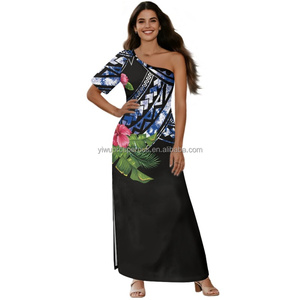 Robe de soirée sirène à une épaule sexy de haute qualité, marque TL, unisexe, manches longues, imprimé tribal de <span class=keywords><strong>tortue</strong></span> tropicale de Kiribati - Product Image 4
