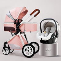Poussette 3-en-1 Bolina, porte-bébé paysage élevé avec lumières LED, antichoc pour nouveau-nés et tout-petits