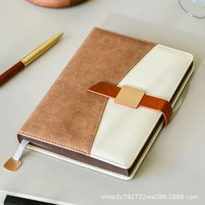 A5 PU Notebook Hardcover Metal Pendant <b>Bookmark</b> Oil Edge High-end Enterprise Customized LOGO Advertisement Wholesale - Product Image 2