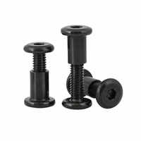 Vis Chicago métrique en acier inoxydable noir, longueur 20 mm, pour connexion de meubles, type broche de jonction et écrou à languette, M4 M5 M6 M8, fabrication chinoise