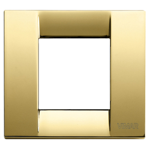 Vimar Classic Plate 1-2M Shiny Gold 8.5x9.1cm Wall <b>Switch</b> Cover - Product Image 1