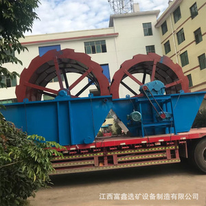 Leaf <b>Wheel</b> Sand Washer Double Drum <b>Small</b> Scale Fine Sand Mud Separation Equipment AC Motor Blue - Product Image 3