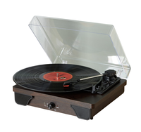 Venta caliente Vintage Reproductor de discos de vinilo BT y AUX Sistema estéreo Reproductor de discos Altavoz Estilo Retro